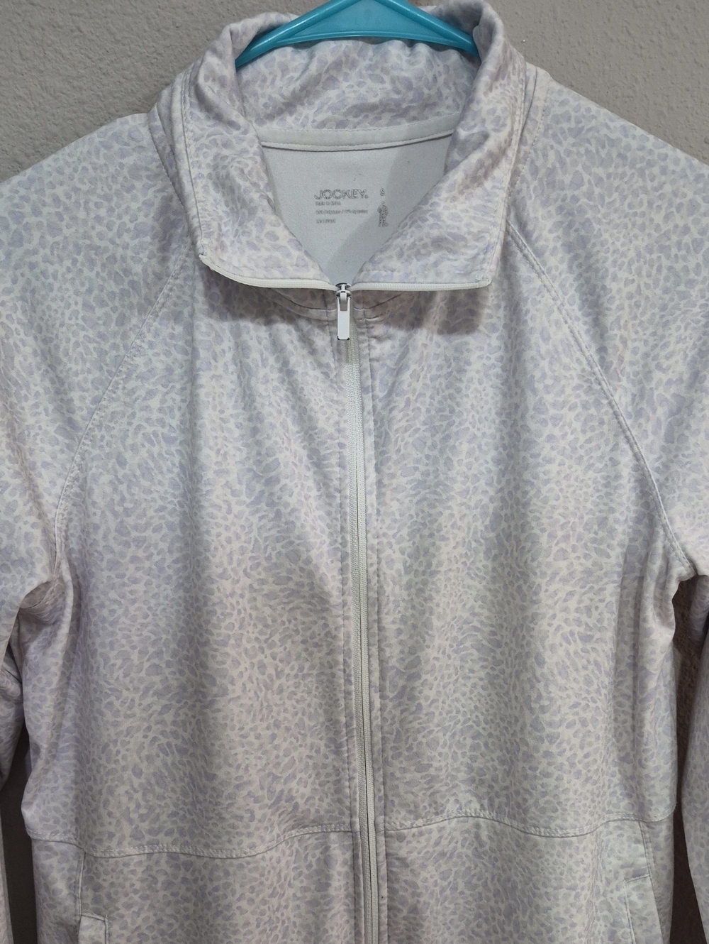 Jockey Light Lavender and White Animal-Print Zip Jacket